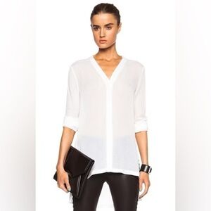 Helmut Lang Swift Button Down Triacetate-Blend Top White
